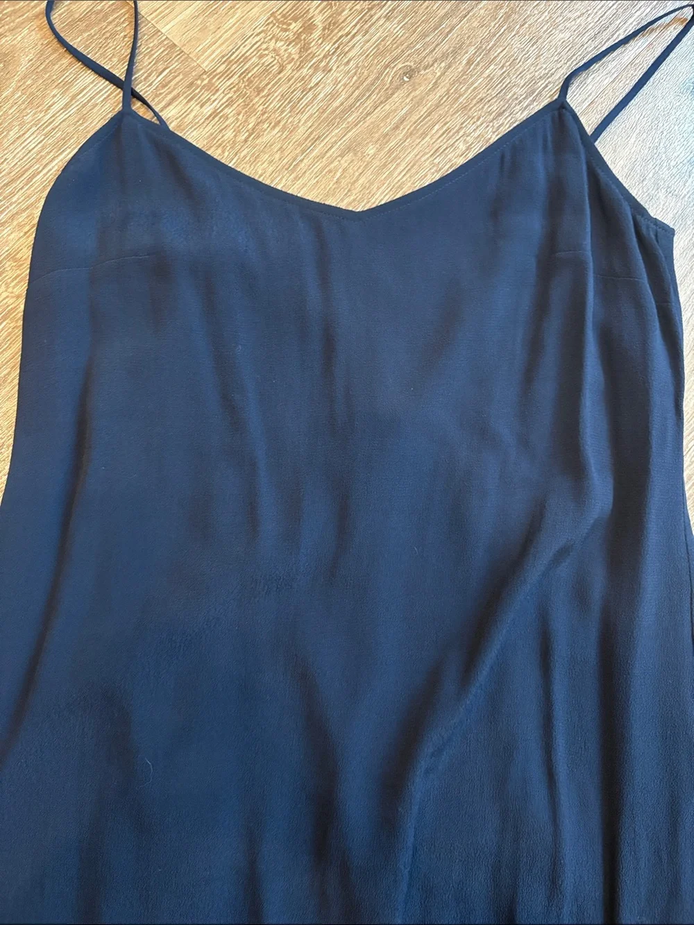 J. Crew Navy Slip Midi Dress with Thin Straps